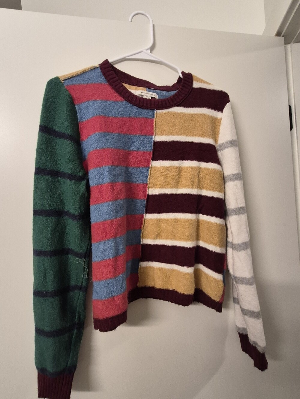Multi-Color Striped Crewneck Sweater - American Eagle